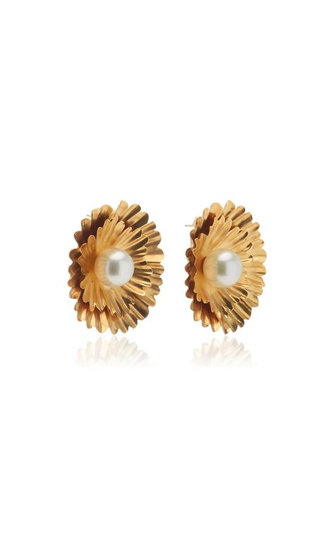 Super Bloom Earrings With South Sea Pearls By Irene Neuwirth | Moda Operandi Super Bloom, Irene Neuwirth, South Seas, Sea Pearls, South Sea Pearls, Moda Operandi, Ear Piercings, Fashion Collection, Yellow Gold