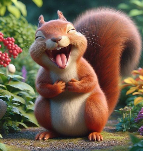 Funny Autumn Pictures, Laughing Squirrel, Halloween Squirrel, Funny Squirrel Pictures, Happy Squirrel, Smiling Animals, Squirrel Pictures, Fun Animals, Squirrel Funny