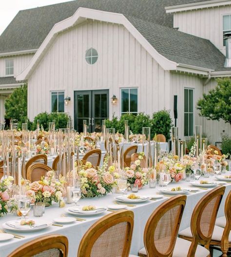 Rocky Mountain Bride | Wedding Inspiration on Instagram: "Al fresco dining 🕊️🌸💛✨  #Pinterest-worthy reception details that are TO DIE FOR 😍 Save for inspo!   Vendors:  @michelleleoevents  @artisanbloom  @riverbottomsranch  @tiffanyvonwed  @chrismcclainfilms  @kristenpackardartistry  @kalichris  @utahlivebands  @metromusicclub  @ericanthonymusic  @jywrrn  @wearestringlove  @malushdesign  @rebekahnicoleink  @apexfurniturerentals  @diamondeventandtent  @blendedtable  @topshelfutah  @flourandflourish   #rockymtnbride #rockymountainbride #bride #wedding #weddinginspiration #reception #receptiondetails #weddinginspo #weddingflorist #utahwedding #bridetobe #weddingdetails #weddinginspo #weddingcontent #weddingtrends #springwedding #summerwedding" Wedding Tablescape, Gold Flatware, Reception Details, Mountain Bride, Event Tent, Tent Rentals, Banquet Tables, Wedding Tablescapes, Wedding Videographer