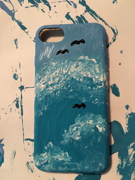 My phone case was ruined so I used acrylic paint and created a new one...what do you think? Painting Airpods, Phone Frame, Birthday Collage, Painted Paneling, Girls Dream, Rich Girl, My Phone, Case Stickers, Acrylic Art