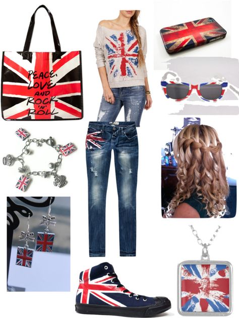 "UNITED KINGDOM! British Flag." by ewheat on Polyvore Union Jack Outfit, British Flag Clothes, London Flag, Union Jack Dress, Gb Flag, Twilight Core, British Clothing, Jack Flag, Flag Outfit