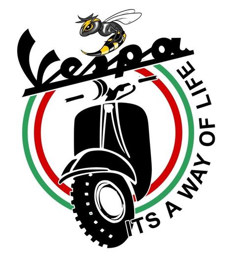 Vespa Logo Design, Logo Vespa, Rockabilly Artwork, Vespa Illustration, Vespa Logo, Pola Topi, American Logo, Vespa S, Vintage Vespa