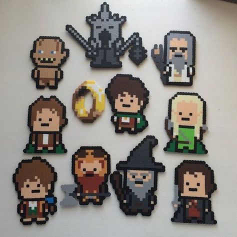 Lord Of The Rings Hama Beads, Lord Of The Rings Perler Beads, Hama Art, Perler Projects, Pokemon Bead, Pixel Beads, Hamma Beads, Beads Patterns, Fuse Bead Patterns