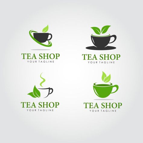 Tea shop logo design vector. Suitable for your business logo Tea Brand Logo Design, Tea Shop Logo Design, Tea Logo Design Ideas, Tea Brand Logo, Tea Cup Logo, Tea Shop Logo, Tea Logo Design, Happy Tea, Tea Logo