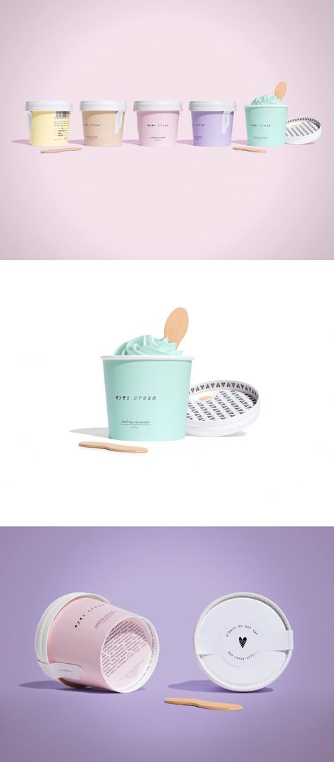 Helados Beauty Product Packaging, Ice Cream Packaging, Ice Cream Design, Ice Cream Brands, Cosmetic Packaging Design, Cool Packaging, Ice Cream Cup, Box Packaging Design, Food Packaging Design