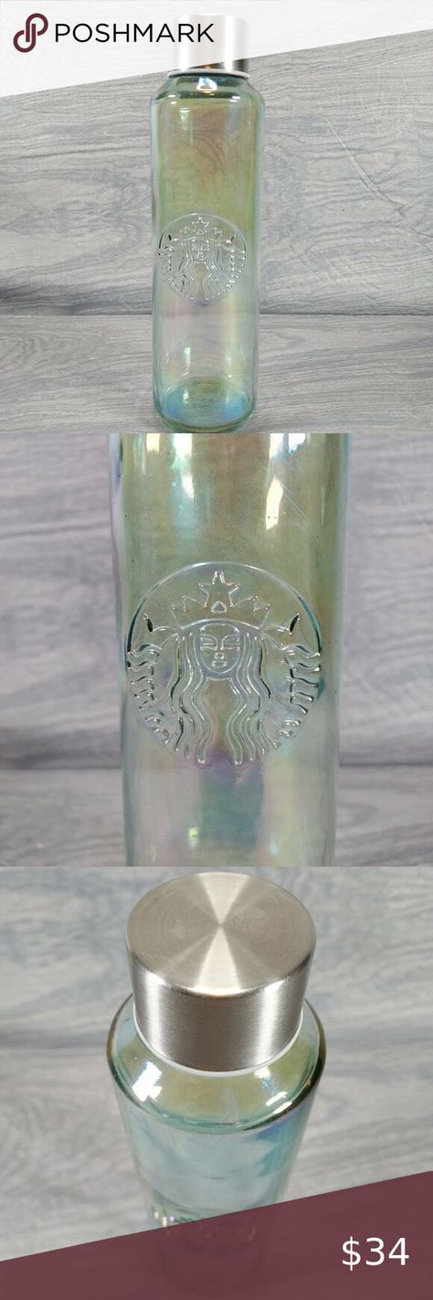 STARBUCKS Iridescent Recycled Rainbow Glass Water Bottle 22 oz Cold Brew Tumbler Mermaid Logo, Rainbow Glass, Glass Water Bottle, Cold Brew, Recycled Glass, Recycling, Water Bottle, Mermaid, Tumbler