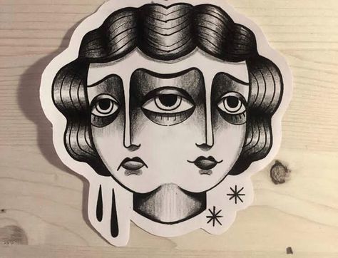 Traditional Tattoo Drawings, Third Eye Tattoos, Traditional Tattoo Old School, Tattoo Apprenticeship, Mask Tattoo, Medusa Tattoo, Gothic Tattoo, Pin Up Tattoos, Traditional Tattoo Art