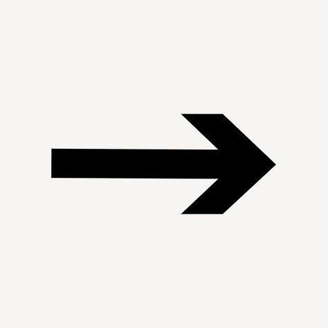 Simple arrow icon, sticker, direction symbol vector in black and white | premium image by rawpixel.com / Busbus Arrow Pointing Right, Direction Arrow, Arrow Graphic, Arrow Icon, Right Arrow, Arrows Graphic, Arrow Point, Application Icon, Black App