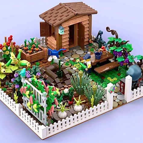 Lego Garden Moc, Lego Pathway, Lego Diy Ideas How To Build, Lego Garden Ideas, Lego Park Ideas, Lego Building Ideas Easy, Lego Town Ideas, Lego Fairy, Lego Park