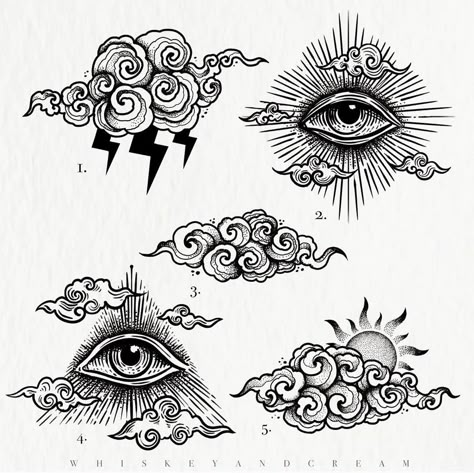 Muster Tattoos, Cloud Tattoo, Tattoo Design Book, Tattoo Art Drawings, Tattoo Flash Art, Tattoo Life, Black Ink Tattoos, Dope Tattoos, Flash Art