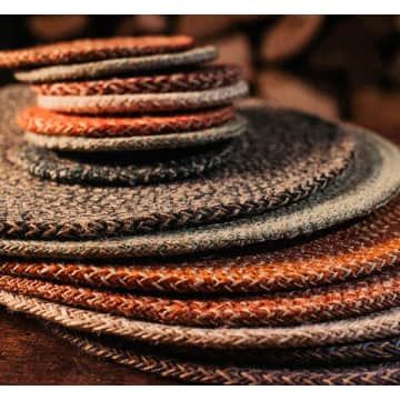 Handwoven from natural jute fibers by skilled artisans. 380 mm D, 6 mm thick No two pieces are exactly alike Suitable for everyday dining Wipe clean Fair Trade Made in Bangladesh Jute Coasters, Jute Placemats, Polka Dot Rug, Jute Mats, Mustard Rug, Colour Story, Tree Of Life Art, Art Bowls, Industrial Rugs