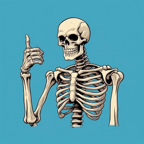 Skeleton Thumbs Up, Vintage Skeleton Illustration, Community Stickers, Bones Illustration, Medical Stickers, Skeleton Illustration, Skull Art Drawing, Skeleton Tattoos, Graphic Design Tutorials Learning