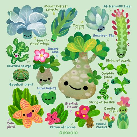 pikaole (@pikaole) on X Pikaole Wallpaper, Plant Animals Drawing, Pikaole Art, Plant Pokemon Wallpaper, Plant Kawaii, Kawaii Plants, Cute Plant Creature Art, Succulent Drawing, Scary Candles