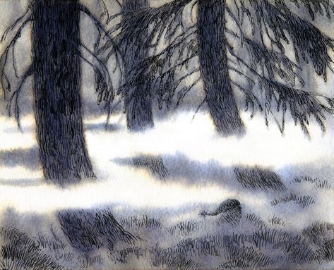 Forest Drawing, 동화 삽화, Art Plastique, Book Illustration, 그림 그리기, Traditional Art, The Snow, Art Inspo, Art Reference