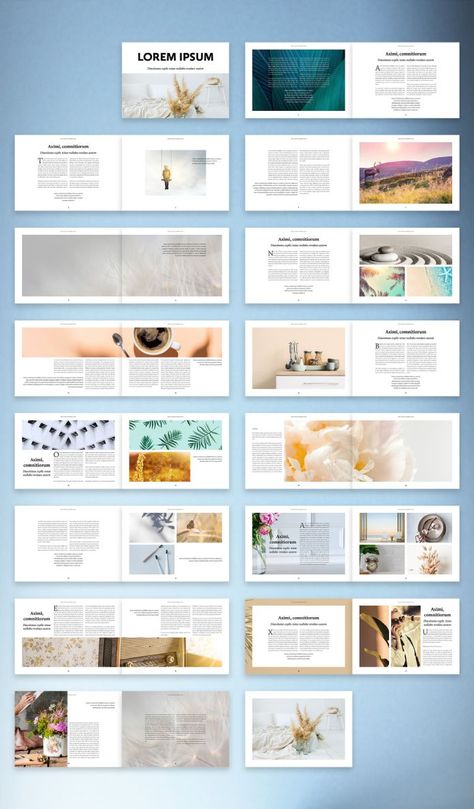 A Minimal, Modern Landscape Magazine Template for Adobe InDesign Coffee Table Book Layout, Digital Magazine Layout, Coffee Table Book Design, Landscape Magazine, Architecture Brochures, Photobook Layout, Editorial Design Layout, Page Layout Design, Text Layout