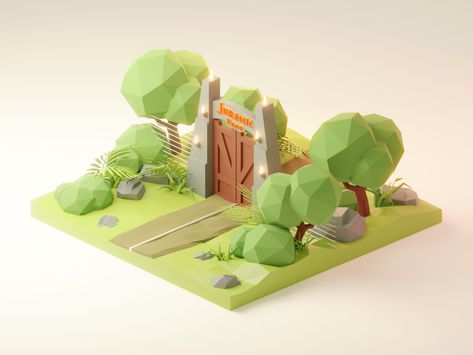 Blender 3d Inspiration, Park Diorama, Blender Illustration, 3d Diorama, Lowpoly 3d, Movie Fanart, Low Poly Games, Amoled Wallpapers, Isometric Art