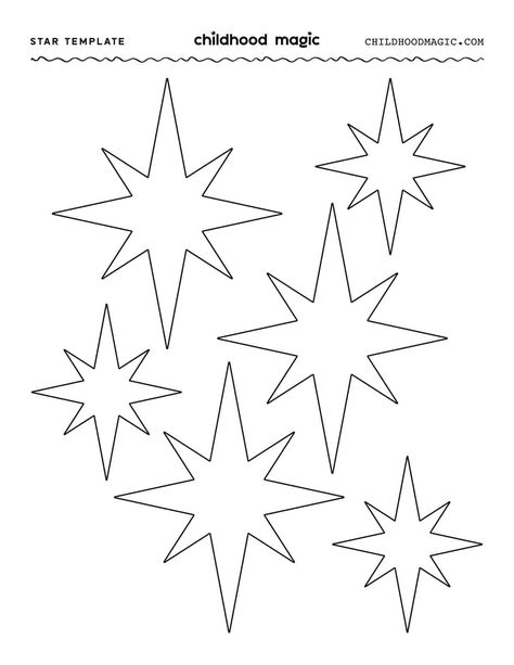 Star Template 8 Point Star Template, Star Of Bethlehem Template Free Printable, Large Star Template Printable Free, Printable Stars Free, Christmas Star Template, Stationary Printable Free, Free Sunday School Printables, Printable Stars, Star Template Printable