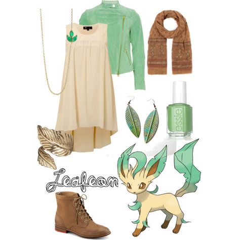 "Pokemon Outfits: Leafeon" by jas67angel on Polyvore Intricate Clothing, Eevee Cosplay, Pokemon Clothing, Pokemon Fashion, Closet Cosplay, Pokemon Diy, Pokemon Clothes, Nerdy Outfits, Everyday Cosplay