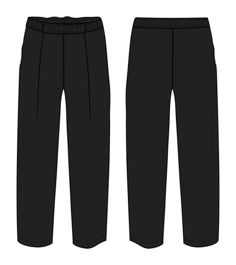 Regular fit pajama pant technical fashion flat sketch vector illustration Black Color template for ladies Fashion Flat Sketch, Template Color, Color Template, Joker Comic, Office Templates, Black Pajamas, 3d Vector, Flat Sketches, Black Office