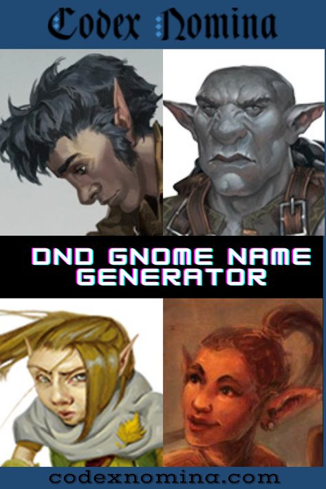 Dungeons & Dragons Gnome Names Gnome Names Dnd, Rock Gnome Dnd, Forest Gnome Dnd, Rock Gnomes, Dnd Gnome, Dnd Names, Gnome Names, Gnome Dnd, Character Name Generator