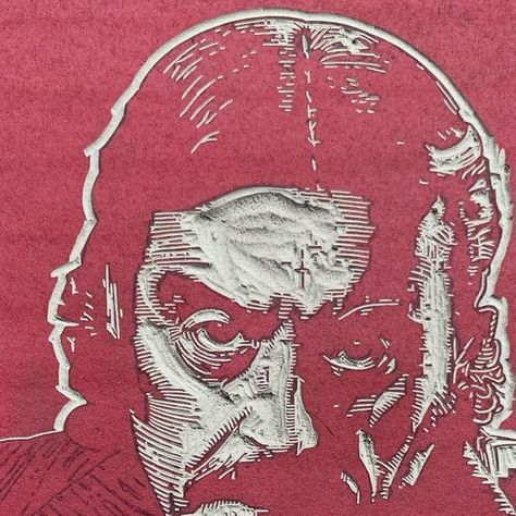 Mark Wilkinson on Instagram: "And it’s back to Al… . . . #deadwood #ianmcshane #alswearengen #swedgin  #linocut #linocutprint #linoprint #printmaking #printmaker #linogravure #linograbado #linografia #linolschnitt #linoldruck #inkshedpress #movieart #filmart #portrait" Linoprint Portrait, Linocut Portrait, Lino Art, Film Art, Linocut Prints, Movie Art, Linocut, Printmaking, Block Print