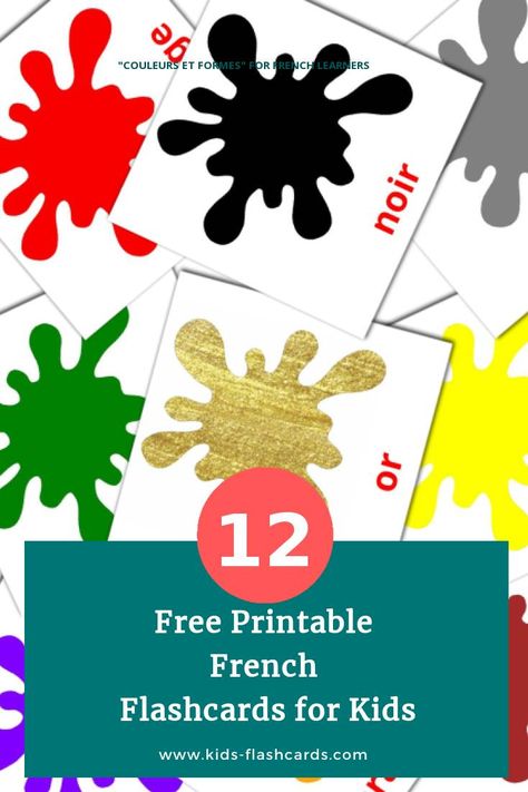 12 Free Colors and shapes Flashcards in French (PDF files) French Flashcards Printable Free, Kindergarten Flash Cards, French Printable, French Greetings, Shapes Flashcards, French Flashcards, Color Flashcards, Cue Cards, Free In French