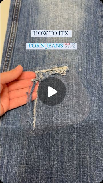 Jean Rip Repair Embroidery, Jean Rip Repair, How To Mend A Hole In Jeans, Mending Holes In Jeans, Visible Mending Jeans Embroidery, Invisible Mending Stitch, How To Mend Jeans, Repairing Jeans, Jeans Mending