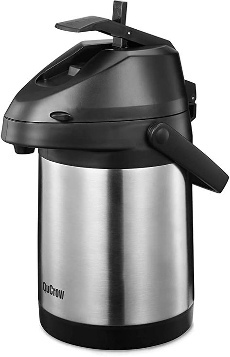 Amazon.com: QuCrow Airpot Coffee Dispenser, Stainless Steel Vacuum Insulater Thermal Carafes, Thermal Coffee Airpot, 85 fl. oz (2.5 Liter): Home & Kitchen Airpot Coffee, Coffee Dispenser, Small Appliance, Rice Cooker, Small Appliances, Accessories Store, Home Kitchen, Kitchen Appliances, Stainless Steel