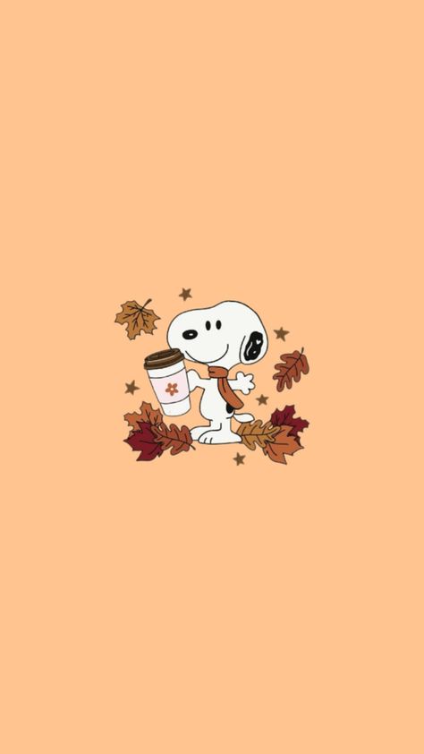 Thanksgiving Background Snoopy, Fall Aesthetic Snoopy, Thanksgiving Cute Wallpaper, Snoopy Fall Wallpaper Iphone, Thanksgiving Wallpaper Snoopy, Cartoon Fall Wallpaper, Snoopy Fall Autumn, Snoopy Autumn Wallpapers, Snoopy Thanksgiving Wallpaper