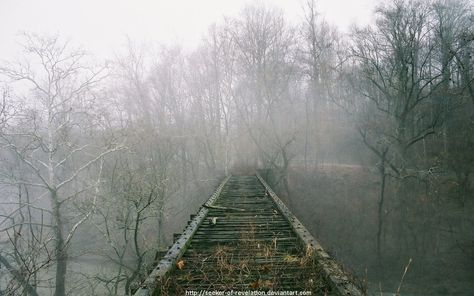 road to? Old Wooden Bridge, Bridge Photos, Black Metal Art, Railway Bridges, Wooden Bridge, Old Bridge, Breath Of The Wild, Scary Movies, The Bridge