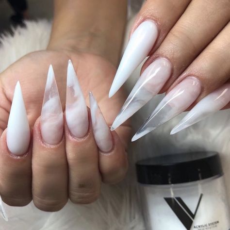 Clear Acrylic Nails, Milky Nails, Ombre Acrylic Nails, Stiletto Nails Designs, Nail Swag, Acrylic Nails Coffin, Crystal Nails, Dream Nails, Coffin Nails Designs