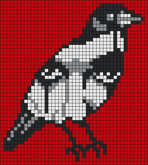 Alpha pattern #139549 | BraceletBook Basic Pixel Art, Crow Alpha Pattern, Clown Alpha Pattern, Horror Cross Stitch Pattern, Crow Pixel Art, Horror Alpha Pattern, Goth Alpha Pattern, Horror Pixel Art Grid, Ghostface Pixel Art