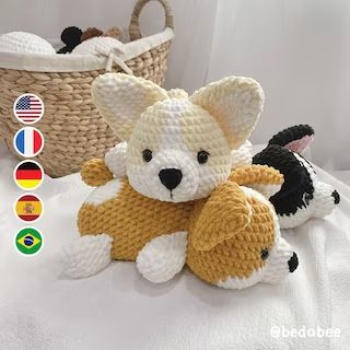 Bedabee - Etsy Corgi Crochet Pattern, Corgi Crochet, Crochet Corgi, Amigurumi Dog, Crochet Dog Patterns, Crochet Dog, Corgi Dog, Dog Pattern, Pattern Free