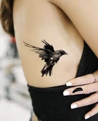 Crow And Books Tattoo, Raven Or Crow Tattoo, Tattoo Ideas Raven, Raven Tatoos Woman, Crow Tattoo For Women, Raven Hand Tattoo, Raven Wings Tattoo, The Raven Tattoo, A Bird Tattoo