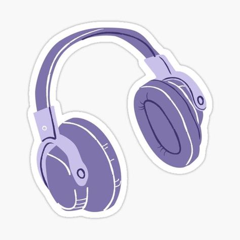 HEADPHONES, aesthetic, indie aesthetic Sticker for Sale by Happy Soul Store #CuteStickers Playlist Stickers Printable, Purple Emoji Aesthetic, Purple Cute Stickers, Cute Stickers Aesthetic Purple, Music Aesthetic Stickers, Stickers Purple Aesthetic, Sticker Png Aesthetic, Headphone Stickers, Y2k Typography