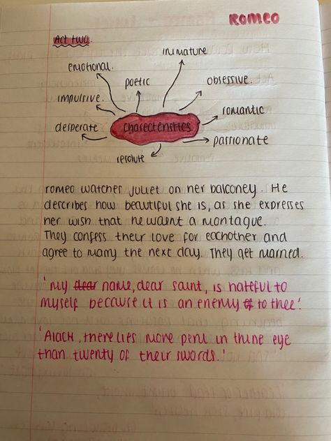 romeos charecteristics in act two, what happened in act two, quotes from act two, romeo and juliet, gcse, english literature Romeo And Juliet Context, Romeo And Juliet Analysis, Romeo And Juliet Themes, Romeo And Juliet Poster, Romeo And Juliet Quotes, English Gcse Revision, English Literature Notes, Gcse English Literature, Essay Plan