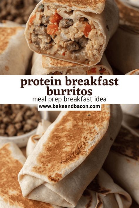 High Protein Breakfast Burrito Make Ahead Breakfast Burritos High Protein, High Protein Freezer Breakfast Burritos, Protein Breakfast Burrito Meal Prep, Healthy High Protein Breakfast Burrito, Low Calorie High Protein Breakfast Burritos, Breakfast Burritos Protein, High Protein Low Sodium Breakfast, Breakfast Casserole Protein, High Protein Breakfast 30g