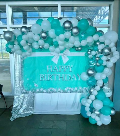 60th Birthday Ideas For Mom, Tiffany Blue Party, Blue Party, Mom Birthday, 60th Birthday, Tiffany Blue, Balloons, Happy Birthday, Collage