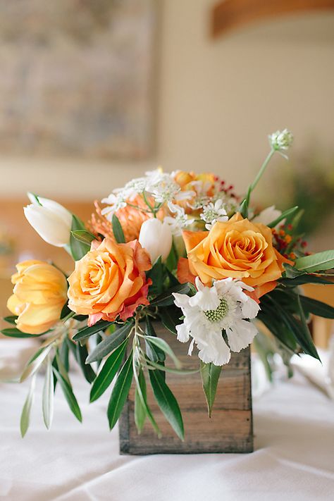 Yellow White Orange Flower Arrangements, Orange And White Floral Centerpiece, Orange Rose Centerpiece, Orange And White Centerpieces, White And Orange Centerpieces, Orange And Green Floral Arrangements, Orange Flowers For Wedding, Orange And White Flower Arrangements, Orange And Green Flower Arrangements