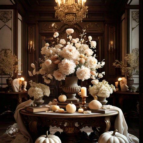 Halloween 🤍 Victorian Floral Arrangements, Vibrant Bouquet, Halloween This Year, Curated Design, Beautiful Blooms, Flower Arrangement, The Conjuring, Fresh Flowers, Mansion