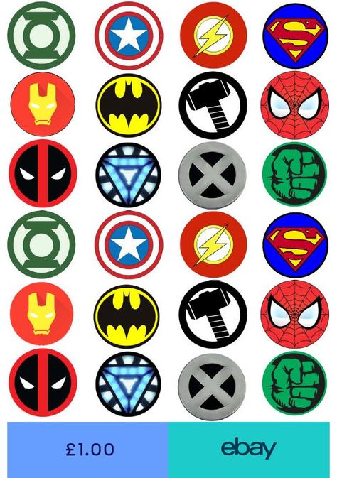 none 60th Birthday Cake Toppers, Hero Crafts, Superhero Cupcakes, Marvel Party, Frozen Cake Topper, Superhero Birthday Cake, Hero Logo, Avengers Logo, Avengers Party