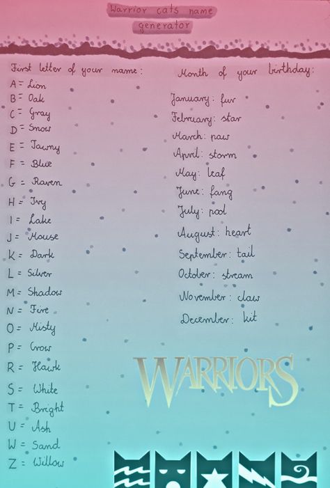 Warrior Cats Name Generator, Warrior Cat Names, Cats Name, M Shadows, Warrior Cats Fan Art, Roblox Shirt, Name Generator, Warrior Cat, Book Tv