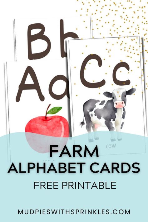 Farm Alphabet, Alphabet Lesson Plans, Apple Alphabet, Animal Alphabet Letters, Letter Flashcards, Mud Pies, Abc Cards, Morning Basket, Alphabet Flash Cards