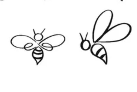 Bee Positive Tattoo, Tiny Bee Tattoo Simple, Bee Tattoo Ideas Simple, Bee Outline Tattoo, Bee Minimalist Tattoo, Simple Bee Tattoo, Hornet Tattoo, Bee Outline, Bee Tattoos