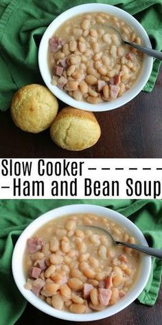 Slowcooker Ham, Bean Soup Crockpot, Crockpot Ham And Beans, Vegetable Slow Cooker, Ham And Bean, Slow Cooker Ham, Crockpot Ham, Soup Beans, Cold Weather Food