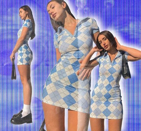 Argyle Dress, Argyle Vest, Chic Y2k, Editing Ideas, Wolf Cut, Y2k Aesthetic, Vest Dress, White Top, School Year