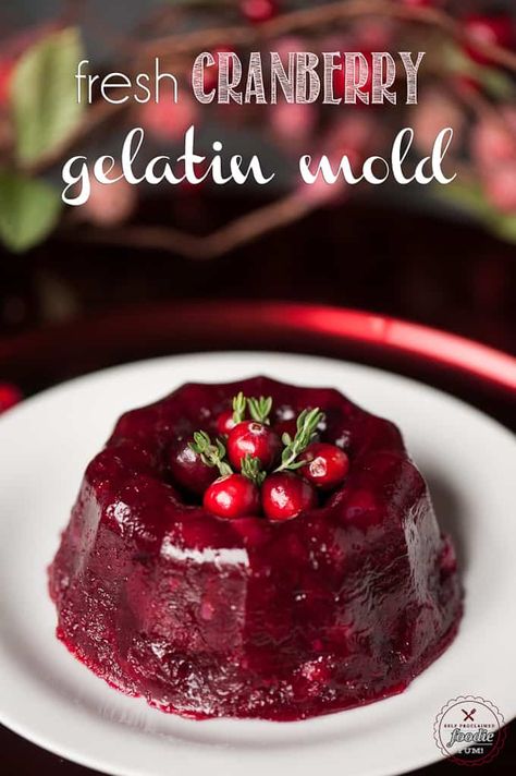 Fresh Cranberry Gelatin Mold, with the flavors of orange and Grand Marnier, is what you should make this Thanksgiving. This recipe is better than canned! #cranberrygelatinmold #cranberrysauce #recipe #holidays #thanksgiving #homemade #easy #withorangejuice #jellied #best #fresh #simple #grandmarnier Cranberry Mold Recipes Thanksgiving, Cranberry Gelatin Recipes, Fruit Treats, Gelatin Salad, Cranberry Jello, Bread Booze Bacon, Cranberry Jelly, Jellied Cranberry Sauce, Gelatin Molds