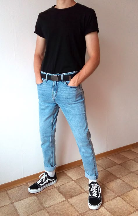 Men Vans Outfit, Vans Old Skool Outfit Men, 80s Outfits Men, Vans Old Skool Outfit, Vans Outfit Men, Estilo Vans, Outfit Vans, Vans Outfits, 80s Fashion Men