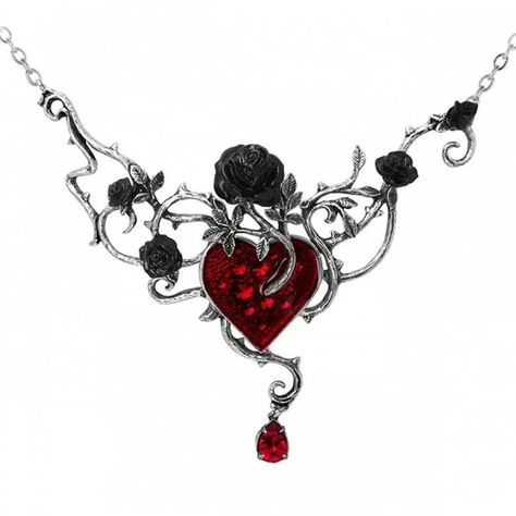 Heart necklace Alchemy Gothic, Style Steampunk, Gothic Accessories, Goth Jewelry, Magical Jewelry, Rose Pendant, Gothic Wedding, Rose Necklace, Fantasy Jewelry