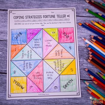 Paper Fortune Teller, Task Ideas, Fortune Teller Paper, Teaching Mindfulness, Social Emotional Learning Lessons, Self Esteem Activities, Adolescent Health, Counseling Activities, Art Therapy Activities